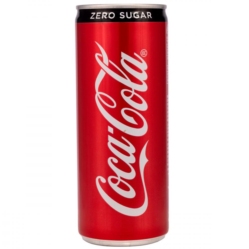 Coca Cola - Can - Zero - Sugar Free - 250ML (Pack of 12)