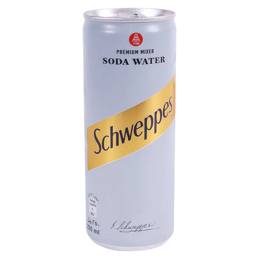 Schweppes - SODA WATER - Premium Mixer - 300ml Can