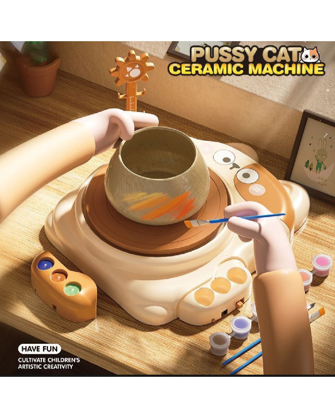 Electric Pottery Wheel Clay Set for Kids