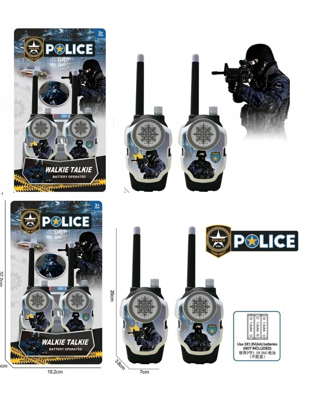 Police Walkie-Talkie Toy  Kids Communication Toy