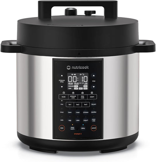 Nutricook - Smart Pot 3 - 6L - Multicooker - NC-SP320 - Large Gatherings - Aluminium Silver - 2 Years Warranty
