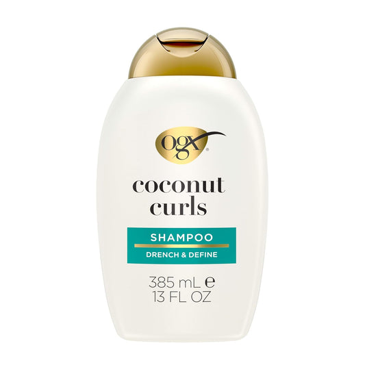 OGX (Organix) - Shampoo - Quenching + Coconut  Curls- Curl-Defining Shampoo - Hydrating & Nourishing - Curly Hair Shampoo with Coconut Oil, Citrus Oil & Honey, Paraben, Sulfate-Free Surfactants - 385ml