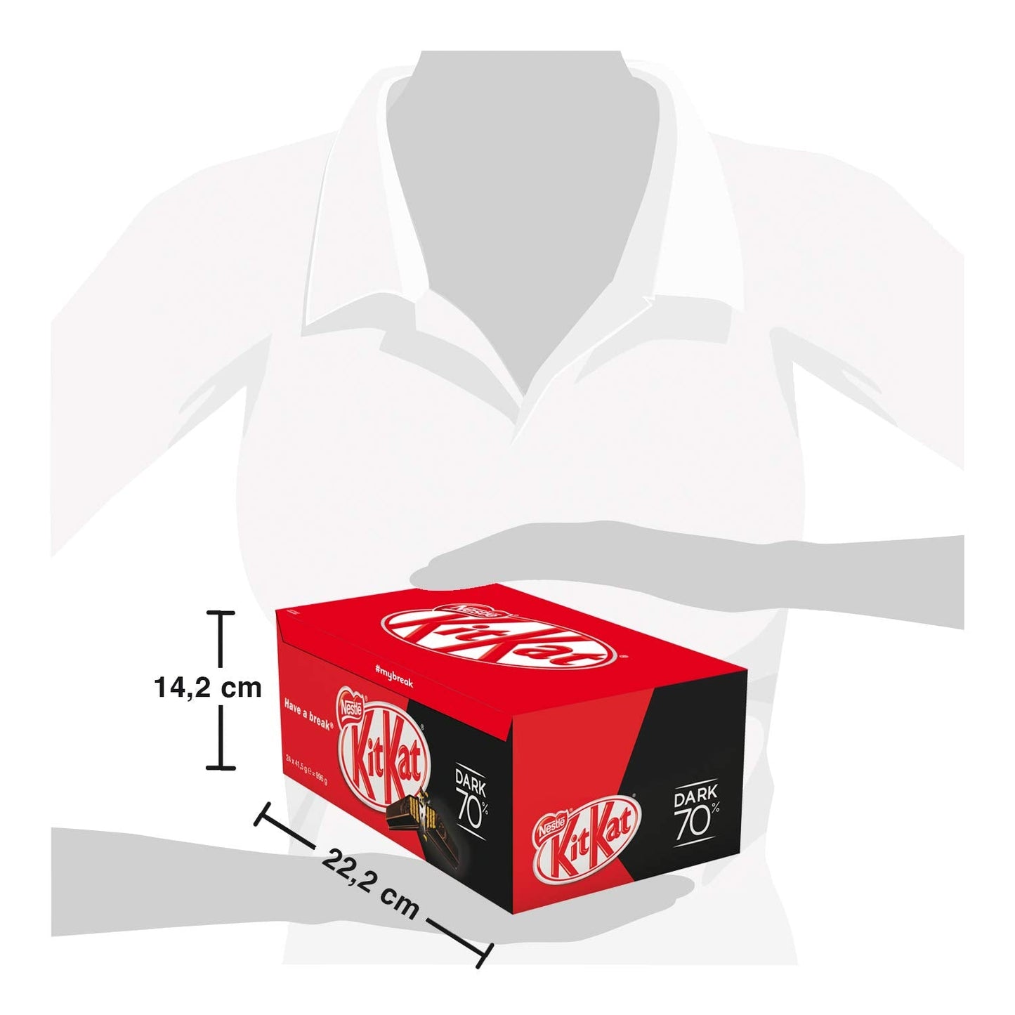 Nestle Kitkat - Dark 70% - 4 Finger Box - 41.5g x24 Pc