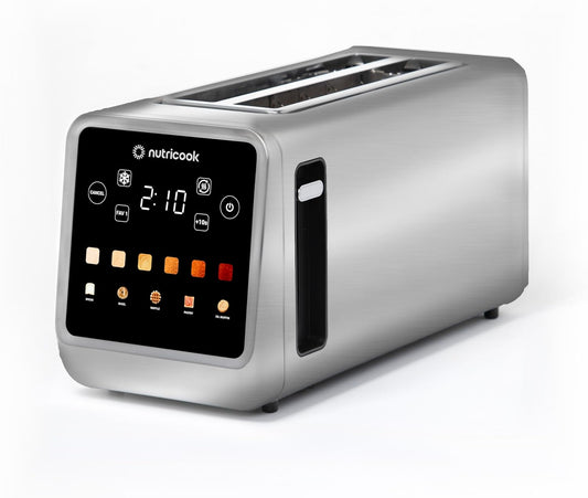 Nutricook - Toasti - Smart Toaster With Touch Screen - Essential - NC-TS401 - Family Breakfast - Aluminium Silver - 2 Years Warranty - 4 Slice Digital Toastie