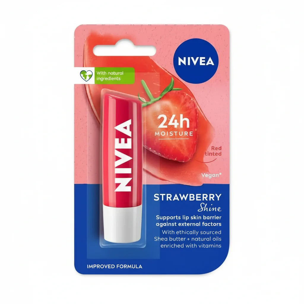 NIVEA - LIP BALM - STRAWBERRY SHINE ( Red Tinted ) - 4.8gm