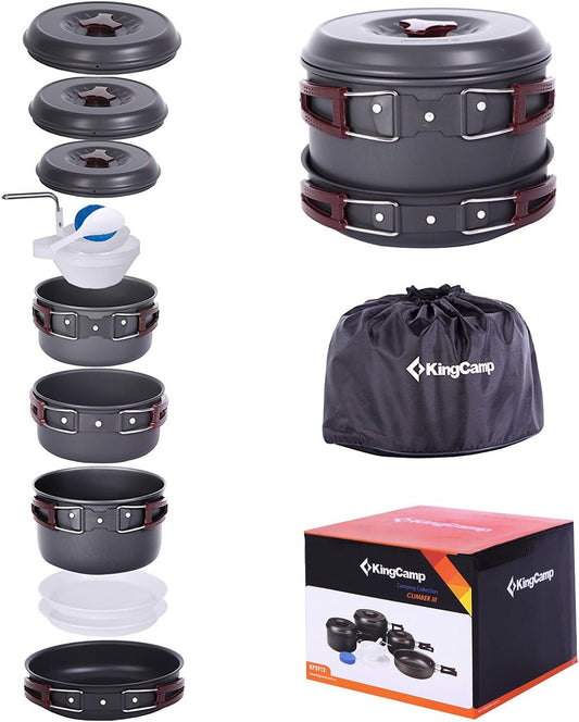 KingCamp - Hard-Anodized Cookware Set - 17pcs KP3912