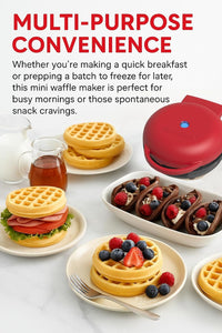 Nutricook - Specialty - Waffle Maker - NC-WM100R - Dessert Making - Red - 2 Years Warranty
