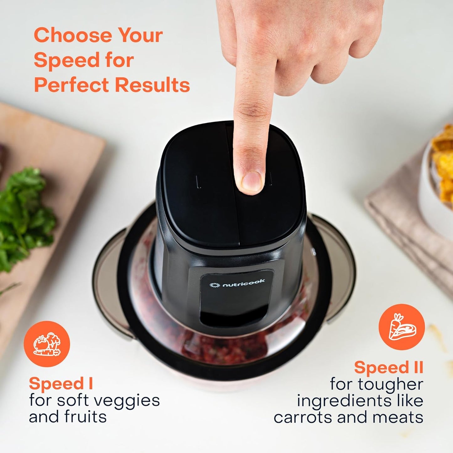 Nutricook - Choppi XL - Chopper - NC-CH1200 - Meal Prep - Black - 2 Years Warranty - 1 Glass Bowl