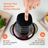 Nutricook - Choppi XL - Chopper - NC-CH1200 - Meal Prep - Black - 2 Years Warranty - 1 Glass Bowl