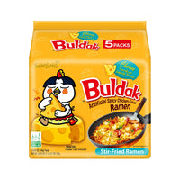Samyang - Bulduk - Cheese Spicy Hot Chicken Stir-Fried Noodles - 140G- Pack of 5