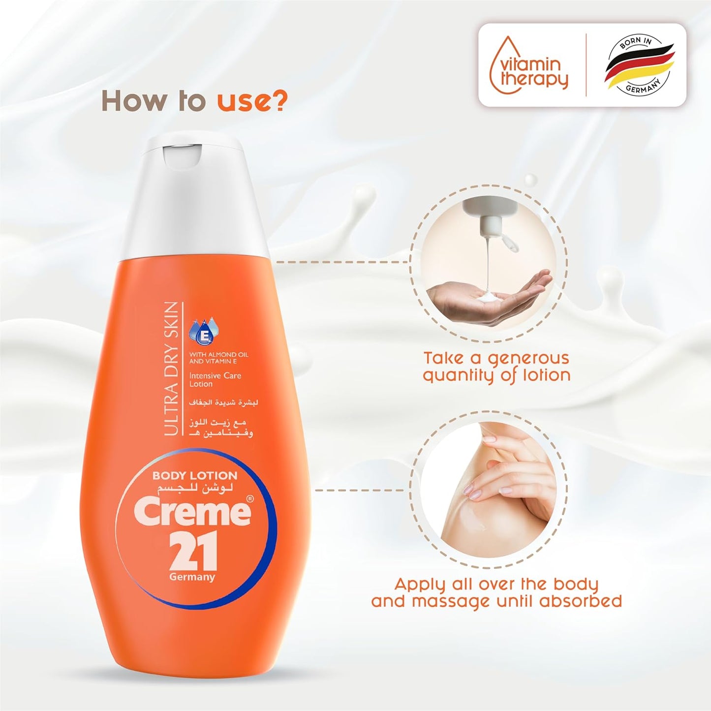 Creme 21 - Body Lotion - Ultra Dry Skin - 250ML - With Almond Oil & Vitamin E