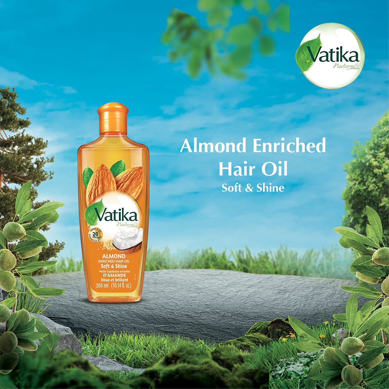 Dabur - Vatika - Naturals Enriched Hair Oil - Almond - 200 ML - 6 Bottles