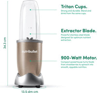 Nutribullet - Personal Blender - NB9-1212 - High Power Blending - Champaign - 1 Year Warranty