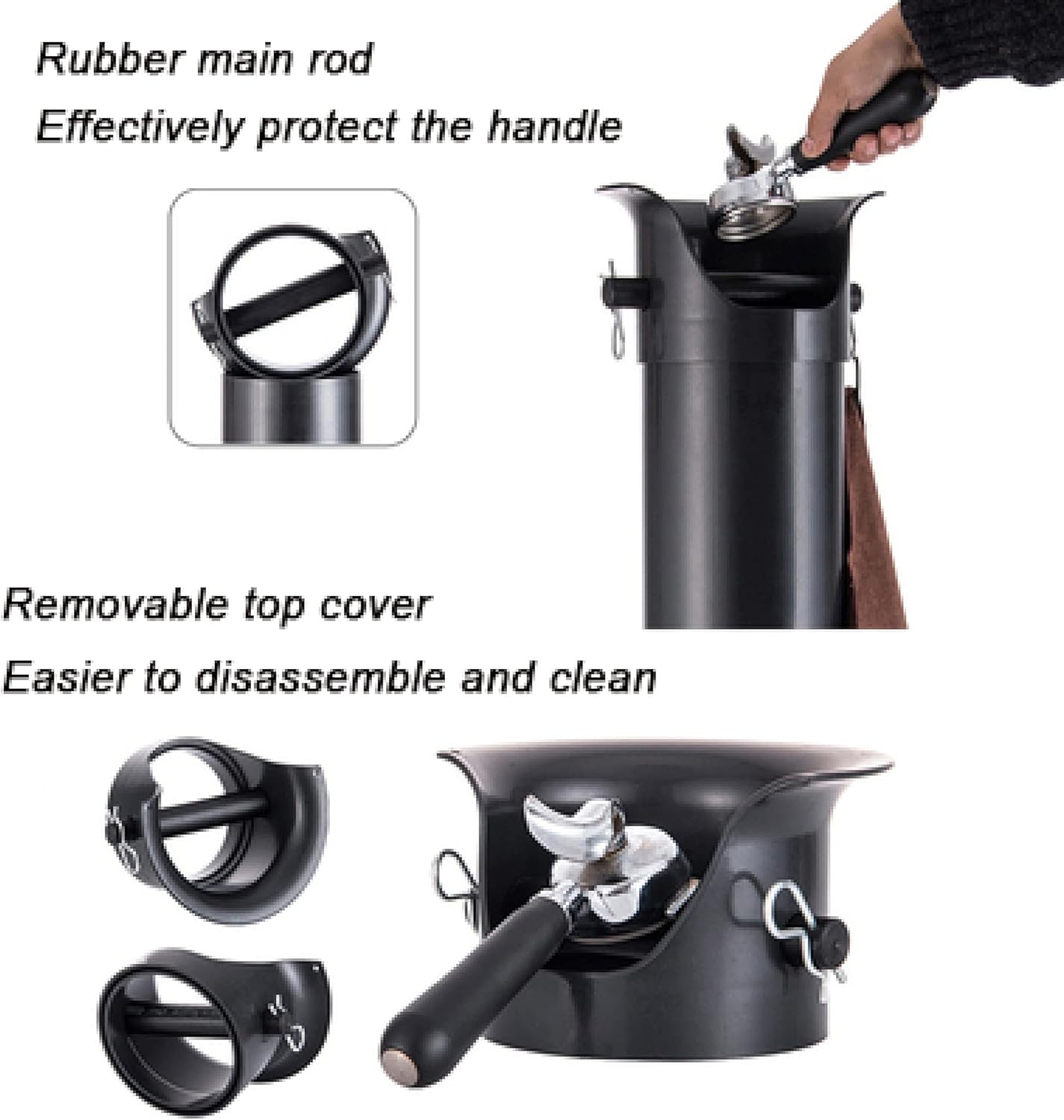 Coffee Cartel - MHW3 Bomber - Coffee Knock Box-7.4L - Black, Metal - GB5449