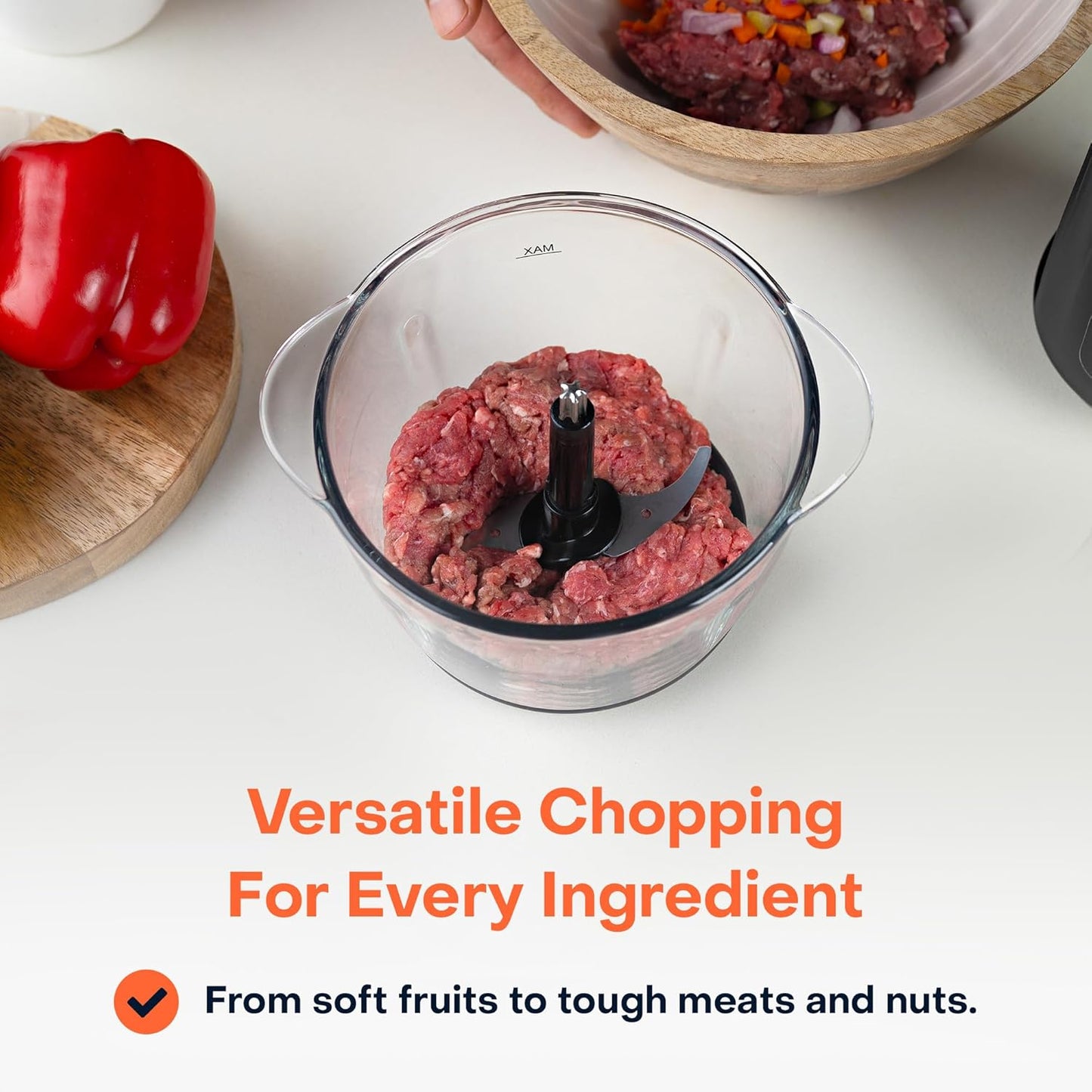 Nutricook - Choppi XL - Chopper - NC-CH1200 - Meal Prep - Black - 2 Years Warranty - 1 Glass Bowl