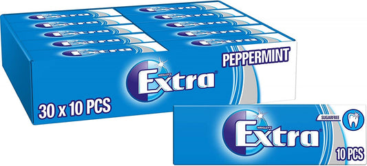 EXTRA - Peppermint - Bubble Sugar Free Chewing Gum - 30 Packs (10 Pellets each)
