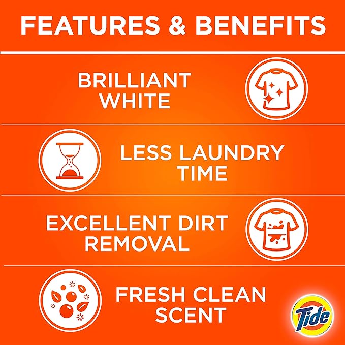 Tide - Detergent Powder - Top Load - Fast Action - Original Scent - 2.5Kg