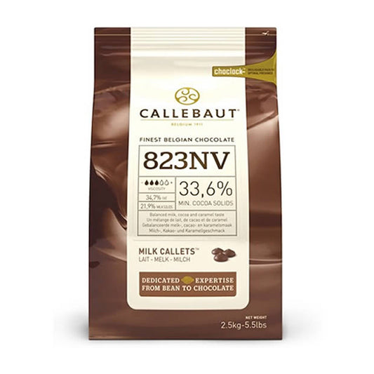 Callebaut - Finest Belgian Chocolate – 33.6% Milk Chocolate Callets - 823NV - 2.5 KG