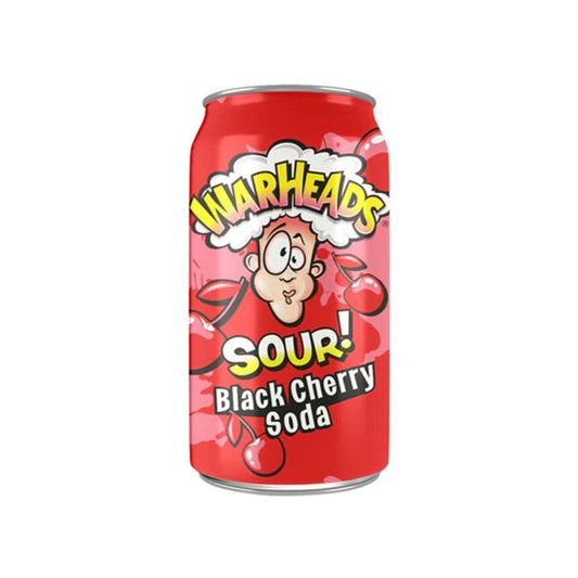 WARHEADS - SOUR Black Cherry Soda - 355ml - 12fl oz Can - Qtn / 12 Each