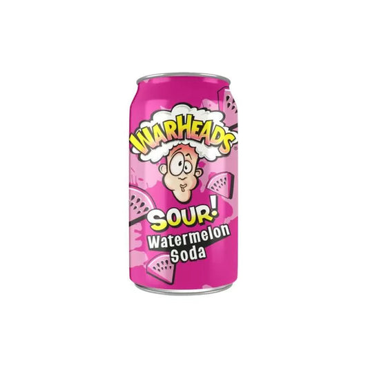 WARHEADS - SOUR Water Melon Soda - 355ml - 12fl oz Can - Qtn / 12 Each