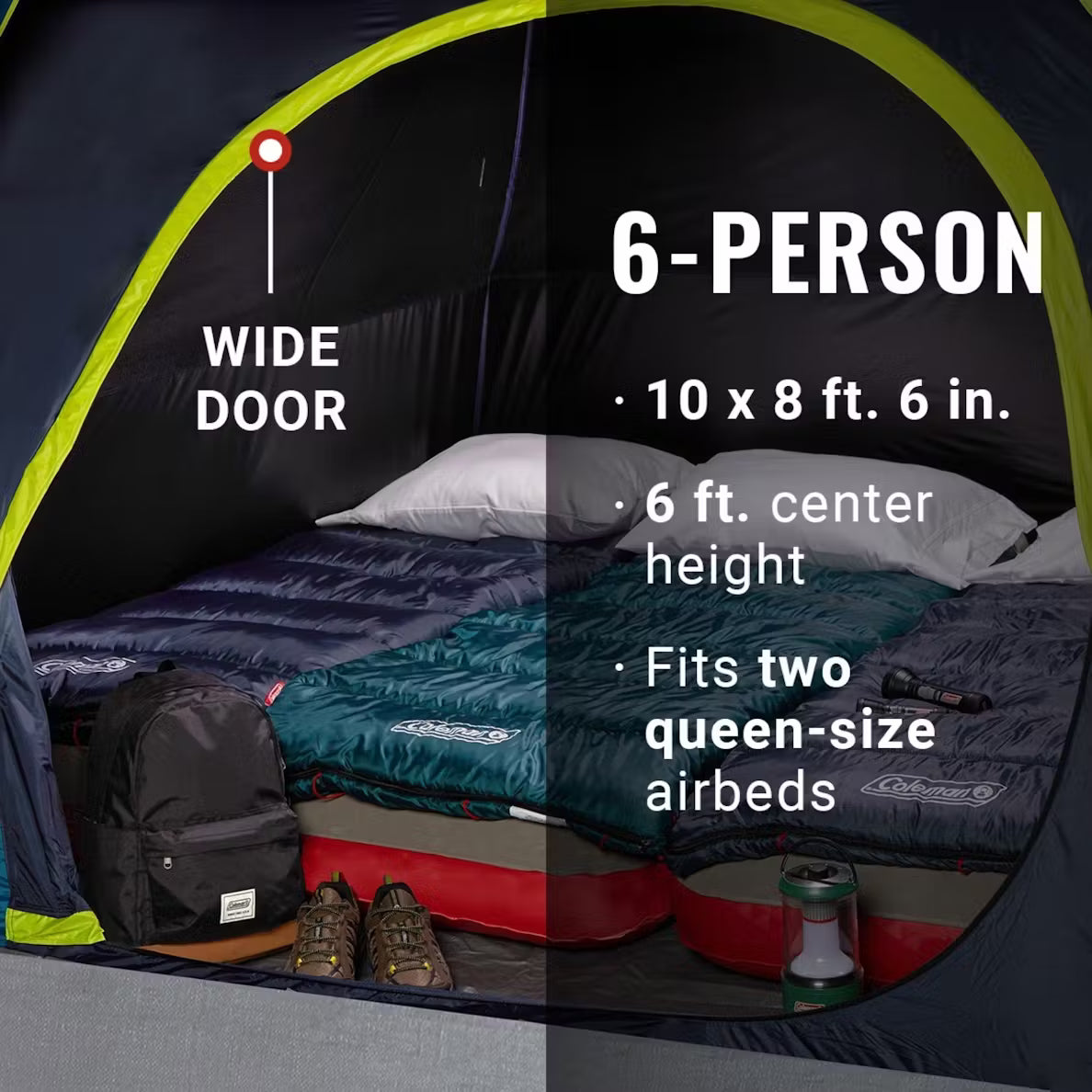 Coleman - 6-Person Dark Room™ Skydome™ Camping Tent