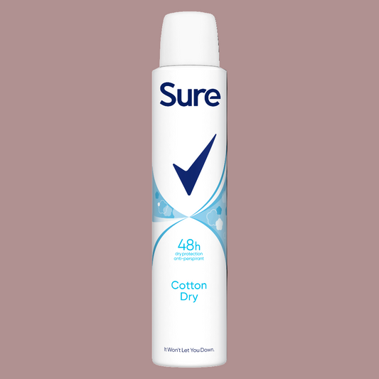 SURE - COTTON DRY - Deodorant Body Spray for Women - ( 1X6 ) 200ml