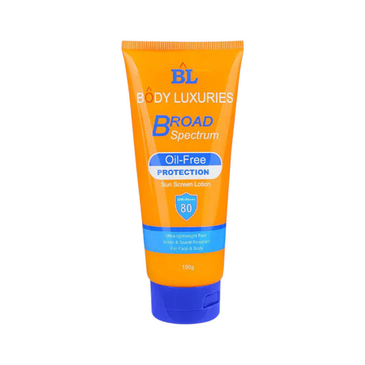 Body Luxuries - Broad Spectrum - Sun-Screen Lotion - SPF 80 - PA+++ - Water & Sweat Resistant - Ultra Lightweight Feel - 150g