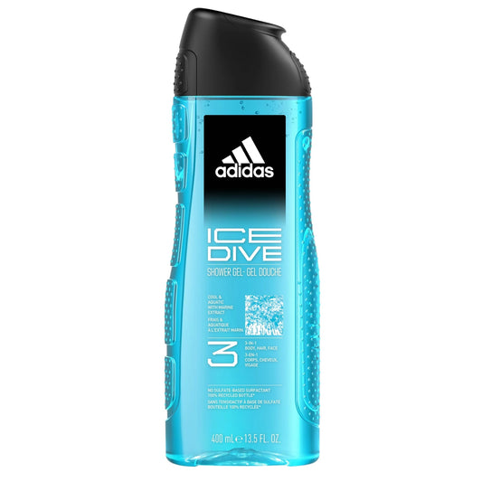Adidas - Shower Gel - Ice Dive - Marine Extract - 3in1 - Body Hair & Face - 400ml