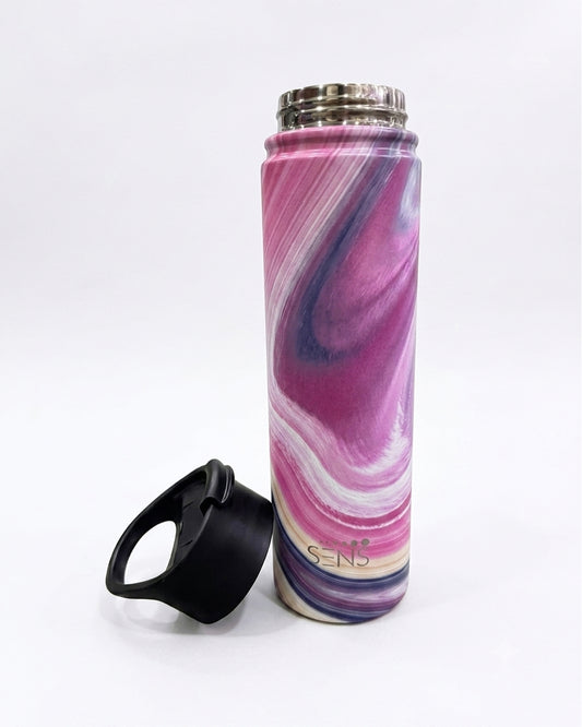 Pink Marble Pattern Insulated Sports Water Bottle - 500ml
