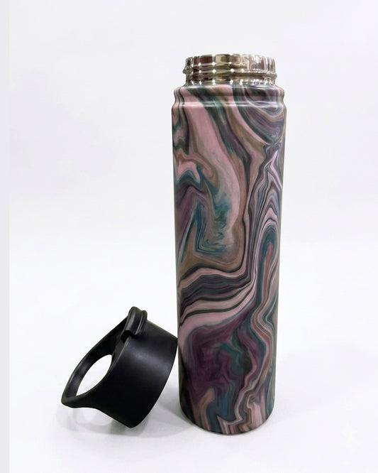 Multi-Color Marble Pattern Insulated Sports Water Bottle - 500ml
