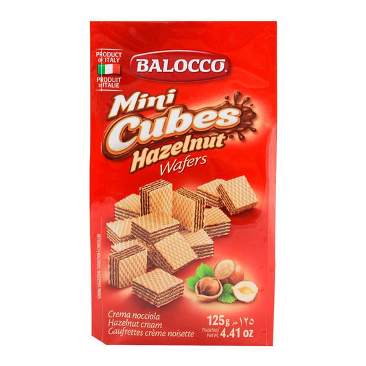 Balocco - Wafers - Cubes - Nocciola (Hazelnut) - 125g - 24-Pack Carton