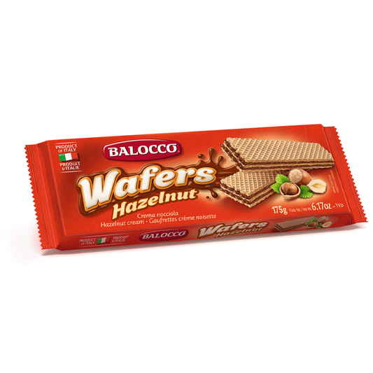 Balocco - Wafers - Nocciola (Hazelnut) - 175g - 12-Pack Carton