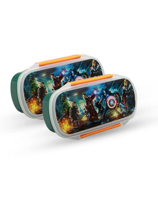 Bento Lunch Box M-2 Pack of 2 - (600ml) With Sticker
