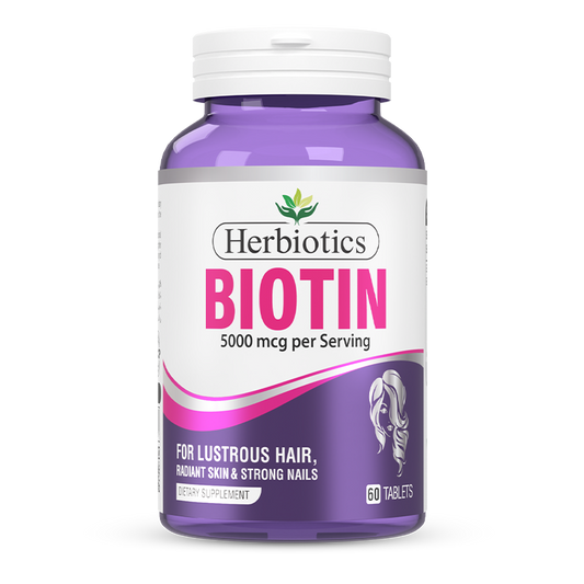 Herbiotics - Biotin - Supplement - 5000 mcg - Rapid Hair Growth