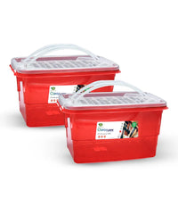 Clear Lock Storage Box Pack of 2 Medium - (7Ltr) Transparent
