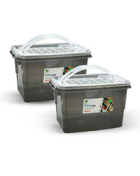 Clear Lock Storage Box Pack of 2 Medium - (7Ltr) Transparent