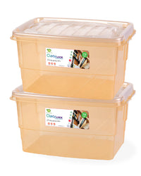 Clear Lock Storage Box Pack of 2 Medium - (7Ltr) Transparent