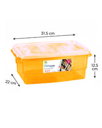 Clear Lock Storage Box Pack of 2 Small - (5Ltr) Transparent