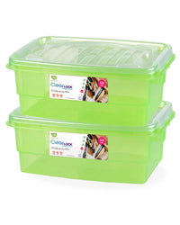 Clear Lock Storage Box Pack of 2 Small - (5Ltr) Transparent
