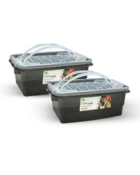 Clear Lock Storage Box Pack of 2 Small - (5Ltr) Transparent