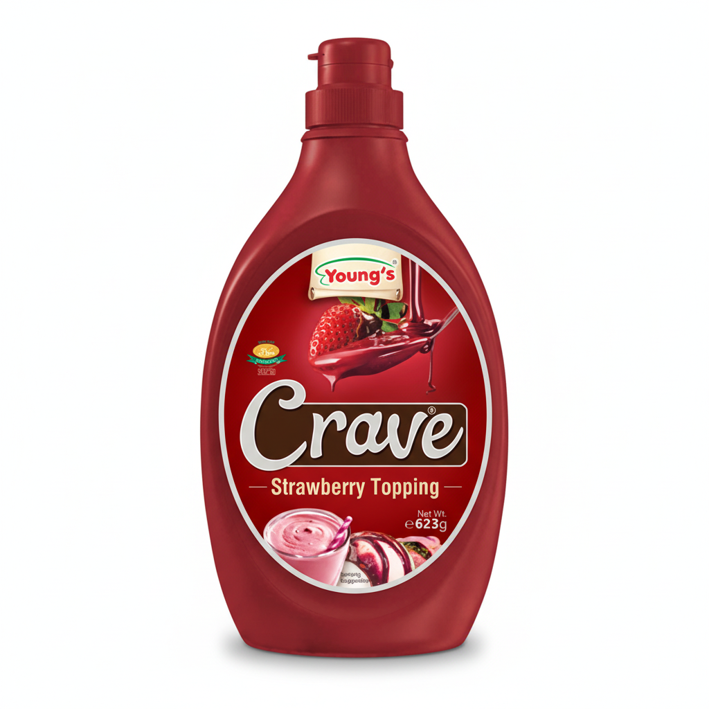 Youngs - Strawberry Topping PB - 623g - Fruit Flavored Swirls & Plating - Pack Of 12