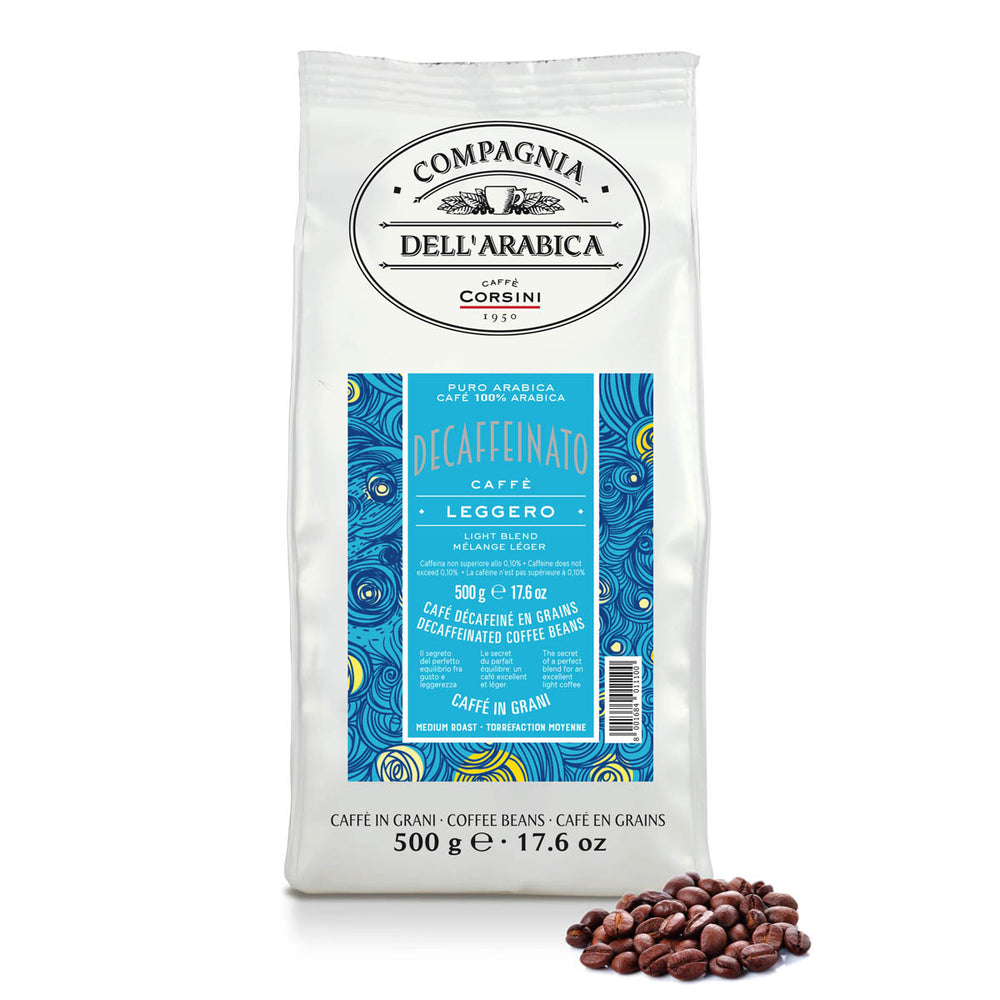 Caffè Corsini - Compagnia dell'Arabica - Decaffeinato - Arabica and Robusta Blend - Coffee Beans - 500g