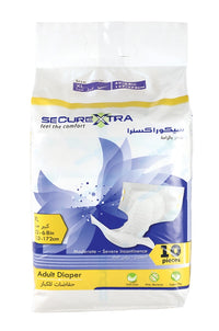 SECUREXTRA - Adult Diaper - XL-132 - 172 cm-10 pcs