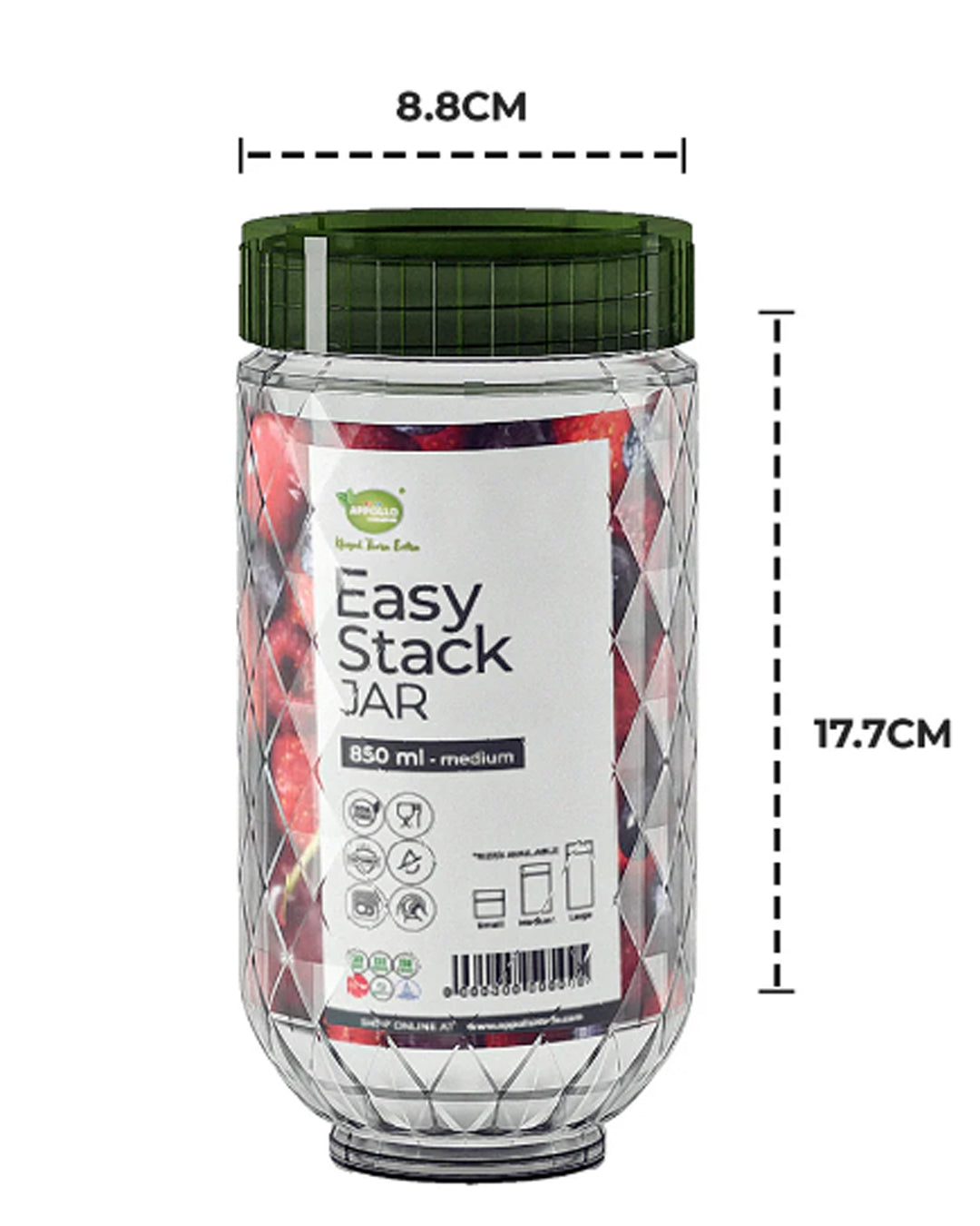Easy Stack Jar Pack of 2 Medium- (850ml)