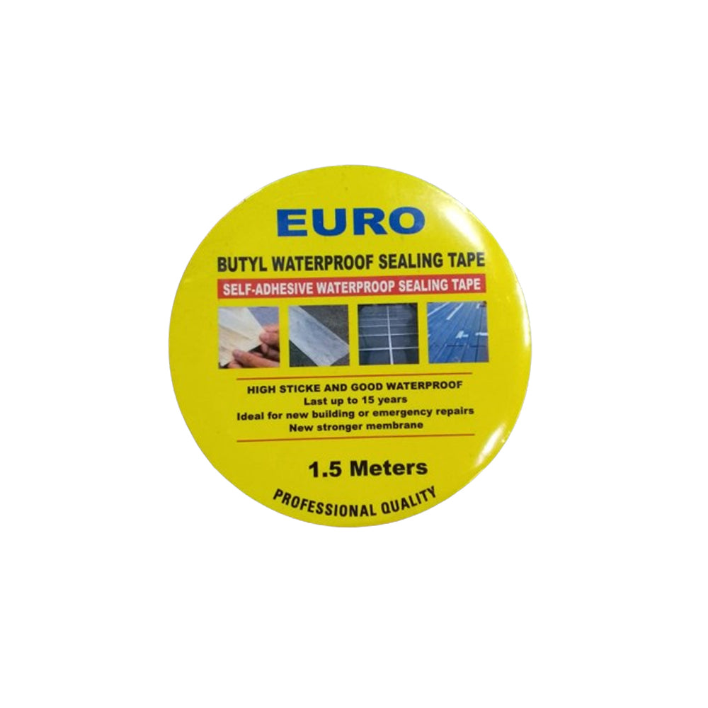 Euro - Butyl Water Proof Tape - 1.5M - ~2 Inches Width - Sealing Tape - Repair Tape - 1 Pc