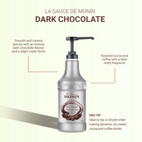 Monin - Dark Chocolate Flavored Sauce - Flavoured Sauce - 1.89L - Le Sauce De Monin