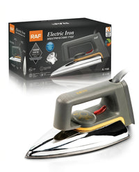 RAF Electric Dry Iron 1600W – Lightweight Clothes Press with Non-Stick Soleplate, Adjustable Temperature & Fast Heating (Grey)