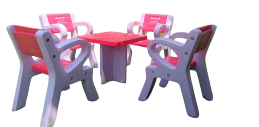 Mughal Concrete - Concrete Garden Chairs & Table Set - 10 Pcs