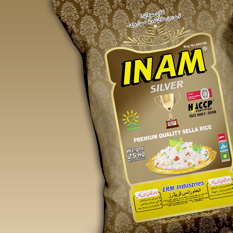 Inam Rice - Silver - Premium Quality Sella Rice - Double Steam - XL - 25 KG