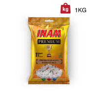 Inam Rice - Premium - Steamed - White Processed Rice - Basmati 1121 - XL - 1 KG Pack - Daily Rice